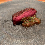 奈良屋町 青 - 野崎牛のステーキ