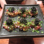 草庵 鍋島 - タルタル 鮪、団扇海老(長崎)、キャビア(宮崎)