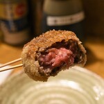 串カツ くまた - 牛100％メンチ(さわやかばりに中心はレア)