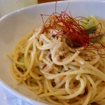 CAFE de CRIE - 大豆ミートのパスタ。ひき肉入りのクリームパスタ的な感じです