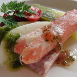 前菜（タラバガニ・洋ナシ・ポワロ葱・パテ）　ボリューム満点ですごーーー（゜∀゜）