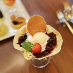 ラウンジ シーウインド - チェリーのクレープ＠生の佐藤錦、ダークチェリーコンポート、ドレンチェリーのトリプル使い