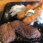 花もえぎ - 料理写真:ハンブルグとエビフライ 1480円(税込)