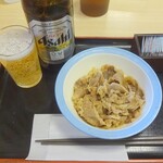 松屋 - 中瓶ビール＆プレミアム牛皿