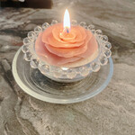 スープとカレー ボンジョルネ - デザートタイムにともされたキャンドル