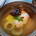 Takitei - 御椀　鱧の吉野煮と枝豆豆腐　清汁仕立て