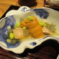 京味 もと井 - 水無月豆腐　ジュンサイ　ウニ