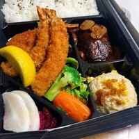 tcc GINZA - ①ハンバーグ&海老フライ1980円