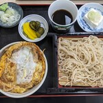 長寿庵 - ミニカツ丼ともりのセット（800円）