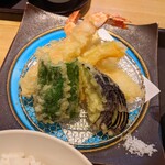 轍 - 天ぷら和定食の天ぷら盛り合わせ