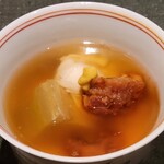 菅井 - 【蒸し物】加茂茄子、湯葉、鱧蒲焼き葛？餡掛け