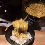 馳走 啐啄一十  - トリュフかけごはん、雲丹と刻みトリュフの玉子とじのせ