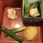 にぎりの一歩 - ポテサラ☆浅利と青菜☆数の子☆アスパラ