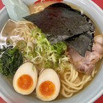 Yamaoka Ya - 醤油ラーメン(大盛)@860円+味付けたまご@120円(税込)