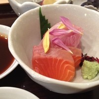 稲荷町髙はし - カキフライ定食の刺身