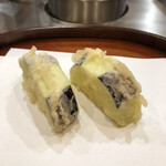 天麩羅 四季彩 村松 - 九州の紫茄子。めっちゃジューシー