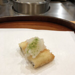 天麩羅 四季彩 村松 - 穴子、第二弾。大根おろし、柚子、塩。