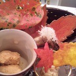 東條 - たらの真子・ふぐのオイル煮・牡蠣の有馬煮