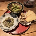 酒井商会 - なめろう、いちじくマスカルポーネ、枝豆