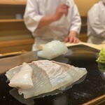 日本橋蛎殻町 すぎた - 佐島のヒラメとアオリイカ