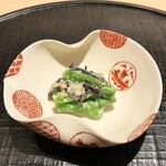 新ばし 星野 - ほうれん草とイワタケ