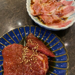 炭火焼肉徳重 - ロース、薄切りカルビ