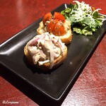 ガストロ スケゴロウ - ｵﾆｮﾝとﾄﾏﾄのﾌﾞﾙｽｹｯﾀとｻﾗﾀﾞ