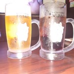 カラオケ本舗まねきねこ - ドリンク写真:生ビールとコカ・コーラ