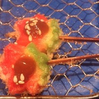 北新地　串かつ凡 - 紅葉生麩だったかな？