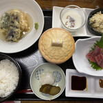 倉野屋 - 女性膳　じゃがいものビシソワーズ
あんかけ天ぷらの中の1つが　さつまいも
