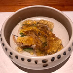 島之内 一陽 - つきだし(鱧皮ときゅうりの酢の物)