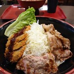 ishiyakigyuunikucha-hankakiyasu - 贅沢！牛肉三種丼
