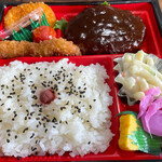 肉の村田 グルメ村田 - ハンバーグ弁当(デミグラスソース) 698円。