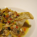 エクアトゥール - アズキハタのロティ、江戸前アサリと黄柚子のナージュ