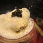 エクアトゥール - ホタテのプリンとムラサキ雲丹、毛ガニのカクテル仕立て
      