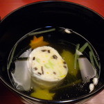 青山やまと - 紅葉椀　鯛豊年巻織、散らし野菜、口、柚子