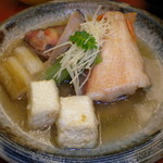 青山やまと - 赤羽太の煮おろし　　揚げ豆富、焼きねぎ、松茸、小松菜