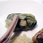 フランス料理グルメ - きのこのソテーレタス包み