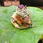 おみ乃 - 伊達鶏のもも肉 冷しゃぶ ちり酢ゼリー（アップ）