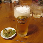 広州市場 - 生ビール（グラス：380円）