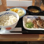 Matsuya - 厚切り豚焼肉定食ライス並590円税込(アプリクーポン使用)です〜♪