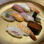 Sushi Kuine - にぎり10貫盛り、1,700円