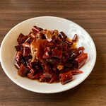 悦悦飯店 - 水煮肉片の唐辛子。笑