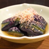 うなぎ 目白ぞろ芽 - 茄子の揚げ浸し