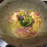 神保町 傳 - 2012/10 海老真丈とバイ貝の菊花餡