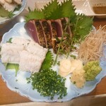 一徹 - 鰹と穴子の刺身