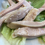 もつ焼 まるい - ガツ刺し。このジューシーさははじめて。