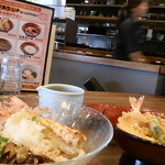 うどんおよべ 野田店 - 半天丼と冷ぶっかけのセット８３０円