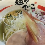 麺や でこ - 生海苔とえそ煮干しのそばアップ