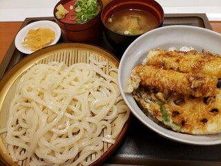 tendontenya - ちくわ磯辺揚げ天丼と一人前うどん　８３０円